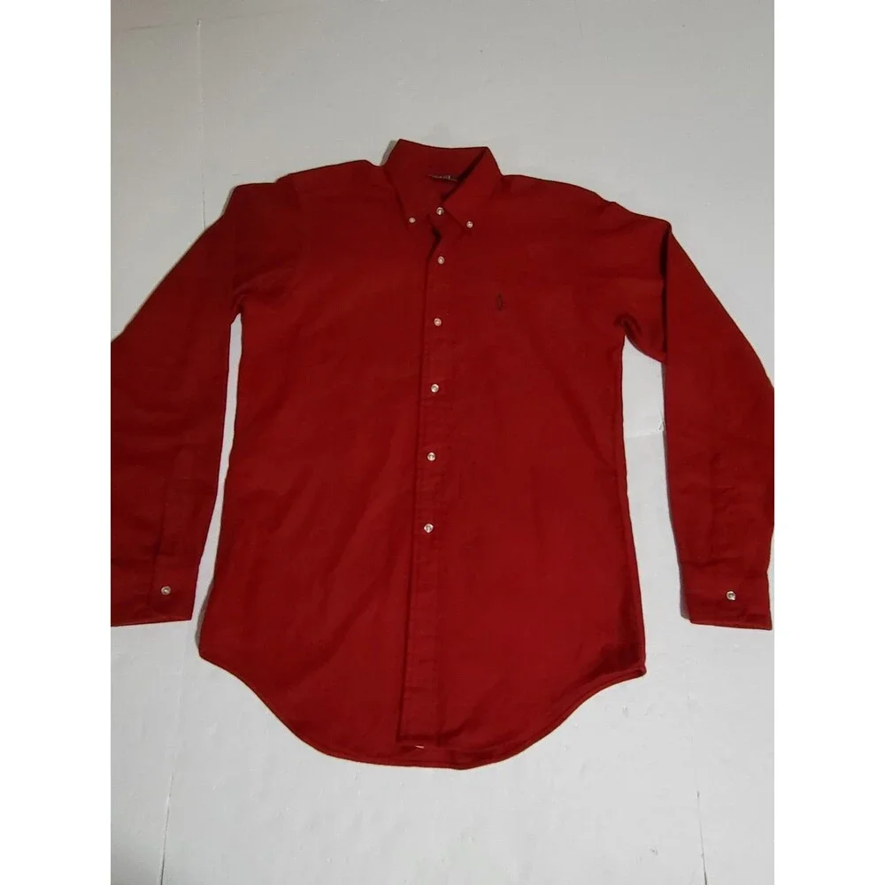 (#4) Polo By Ralph Lauren Long Sleeve Button Down Size Youth 18 Red